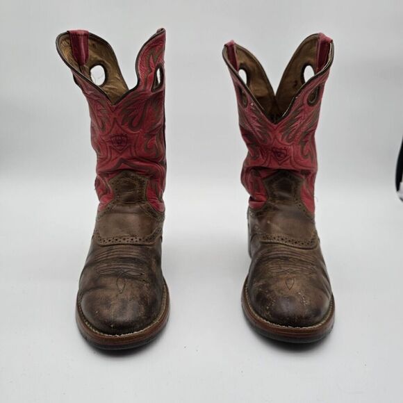 Ariat Boots Mens 8.5 Brown Red Cowboy Cowgirl Western Heritage Rough Stock main image 6